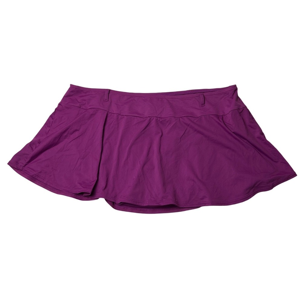 Coco Reef Womens Plus Size Built-in Brief Swim Skirt Size 2X Magenta Purple
